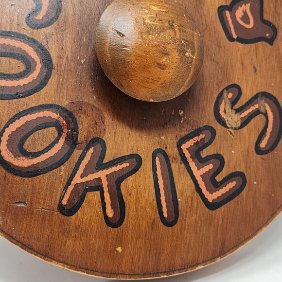 1940s Mountaineers Wooden Cookies Barrel Bucket Rustic Primitive Folk Art - Picture 9 of 11